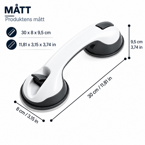 Tryggupp badrumsgrepp – mått 30 x 8 x 9,5 cm