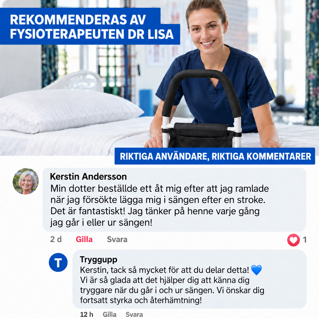 Tryggupp rekommenderas av fysioterapeut med kundrecension